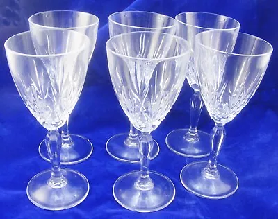 Buy Set Of 6 Cut Glass Wine Glasses Red White Large Clear Lead Crystal • 45£