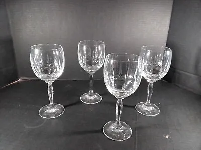 Buy VINTAGE CRYSTAL CLEAR GLASS  (Vertical Cuts) Wine Goblets SET OF 4  • 24.09£