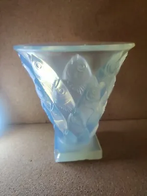 Buy Antique Art Deco Sabino   Poissons   Opalescent Glass Vase From France • 308.22£