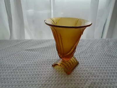 Buy Vintage Vase Brown Glass Art Deco Flower Vase Very Decorative • 12.99£