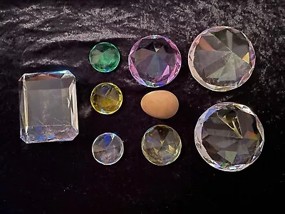 Buy Vintage Glass Crystal Diamond Paperweights 8 ( Size's & Colours Description ) 2K • 24.99£