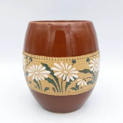 Buy Early 20th Century Lovatt's Langley Ware England Vase, Hand Painted Daisy  • 16£
