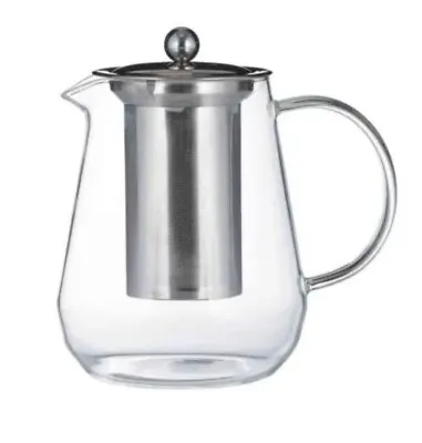 Buy Heat Resistant Clear Glass Teapot Jug With Infuser Coffee Tea Leaf Herbal Pot • 17£