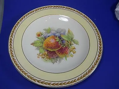 Buy Crown Ducal Ware Yellow Rim Gold Laurel Fruit Center Strawberry Salad Plate  • 17.07£
