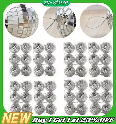 Buy 12-120×Mini Disco Mirror Ball Stage Rotating Glass Party Decor Reflective Ball • 8.35£
