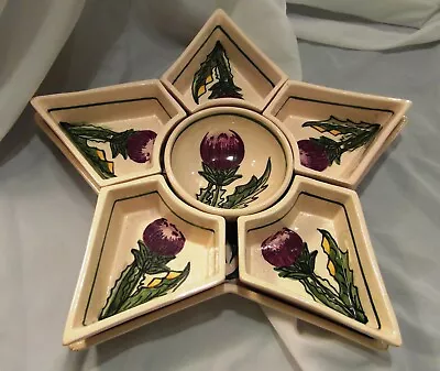 Buy Rosalind Scottish Pottery Thistle Decorated Star Shape Party Hors D'oeuvre Dish • 24.99£