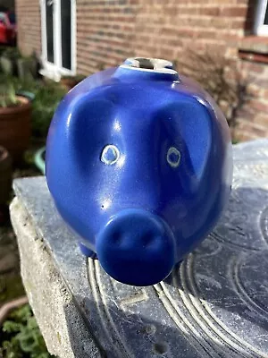 Buy VINTAGE BLUE DEVON WARE POTTERY PIG MONEY BOX / PIGGY BANK Littlehampton • 8£