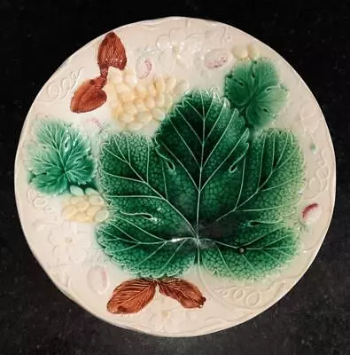 Buy Scarce Antique Creamware Oak Leaf, Seeds & Fruit Plate With Majolica Glaze • 29.99£
