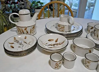 Buy Vintage Midwinter Stonehenge Wild Oats- Plates, Tea Pot, Cereal Bowls, Cups • 11£