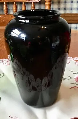 Buy Mid Century Black Amethyst Glass 7” Urn Vase • 9.61£