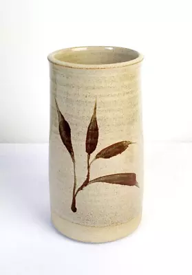 Buy Vintage Isle Of Seil Pottery Vase Round Glazed Leaf Decoration Scotland 8x4  • 9.99£