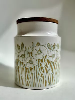 Buy Hornsea Pottery White Fleur Pattern Vintage Large Lidded Storage Canister • 12.99£