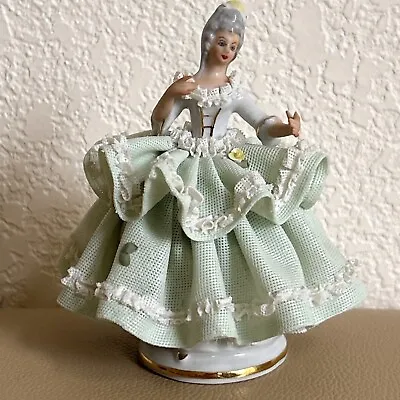Buy Vintage Dresden Lace German Porcelain Dancing Lady Figurine W/Crown Mark  N  • 38.43£
