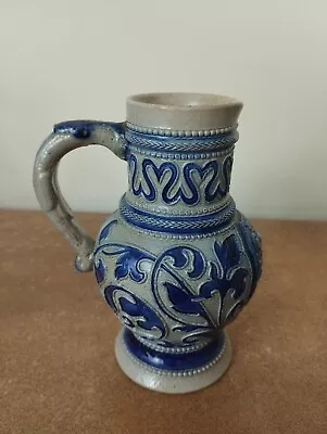 Buy Antique C.1900, Westerwald German Stoneware Jug, Salt Glazed, Approx 1/2 Pint • 7.95£