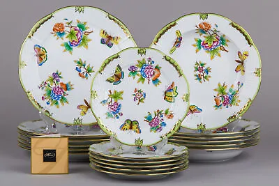 Buy Brand New Herend Queen Victoria Plate Set For Six People, 18 Pieces • 2,133.85£