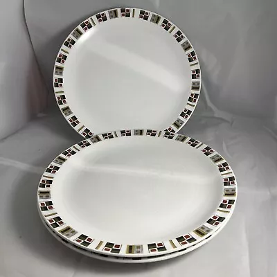 Buy 3 ALFRED MEAKIN Glo White Dinner Plates Random Pattern 1960 Collectible VGC • 5£