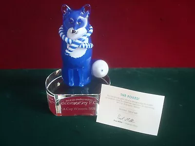 Buy Leicester City FC  FA Cup Winners 2021 Langham Glass Fox Limited Edition 123/500 • 125£