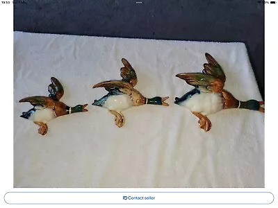 Buy 3 Vintage BESWICK Flying Mallard Ducks Wall Plaques Ornaments 596 2,3,4 Retro • 50£