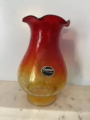 Buy Vintage Kanawha Glassware Crackle Glass Hurricane Chimney Lamp ShadeGlobe 7 X 3  • 29.99£