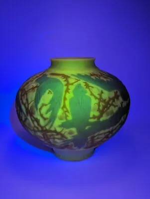 Buy ✨ 10  Phoenix Consolidated Glass Love Birds Vase Satin Custard Uranium Glass • 283.95£