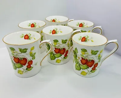 Buy Six Ringtons Virginia Strawberry Fine Bone China Mugs In Excellent Condition • 49.99£