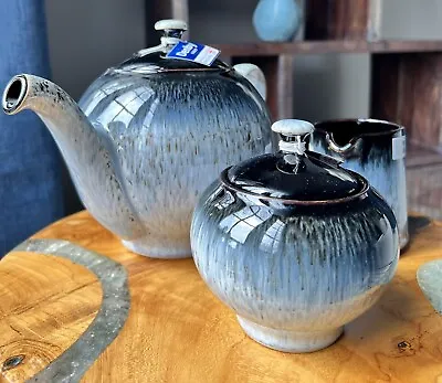 Buy Denby Langley Pottery Tea Pot Teapot, Creamer, & Sugar Set (NWT) • 316.63£
