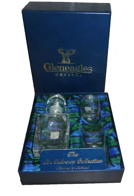 Buy Gleneagles Crystal Decanter & 2 Whisky Shot Glasses Robert Burns Theme New Boxed • 9.99£
