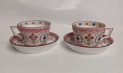 Buy Pair Of Antique GLOBE Minton Cup And Saucers With Square Handles Made In U. K.  • 92.83£