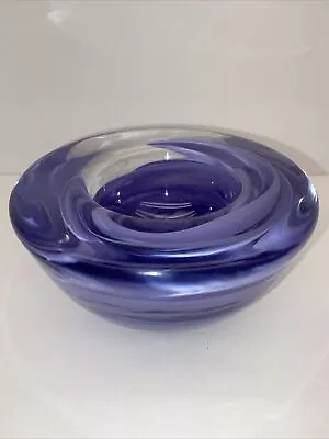 Buy Kosta Boda Purple Swirl Art Glass Atoll Votive Tea Light Sweden 4 1/2” Purple • 28.94£