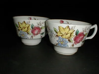Buy 2 Booths England #A8064 FLOWERPIECE Teacups Cups _Set Of TWO (cmp-cl) • 10.58£