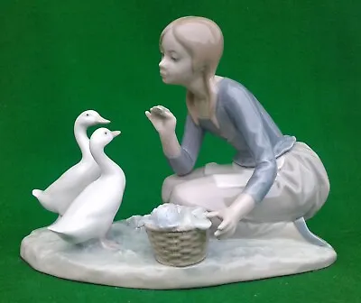 Buy Lladro “food For Ducks” Girl Feeding Two Ducks” - 4849. • 44.99£