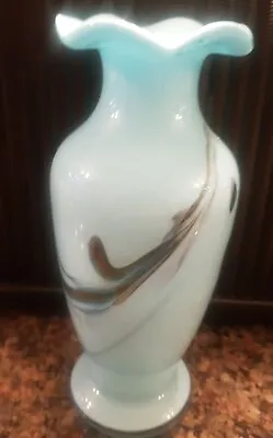 Buy Vintage Chinese Dalian Glass Vase~ Blue ~ 8  Tall • 14.99£