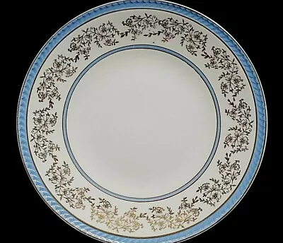 Buy Portland Pottery Cobridge Pale Blue Gold 9 Inch Plate  C1955 • 8.50£