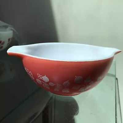 Buy Vintage Pyrex Red Coral Gooseberry Cinderella Mixing Bowl 9”. 23cm • 45£