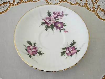 Buy Royal Windsor  Fine Bone China Purple Flowers 5 1/2   Saucer England ~ • 2.68£