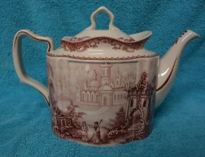 Buy Toile Red Porcelain Teapot 48 Oz. 6 Cups  Vintage • 48.65£