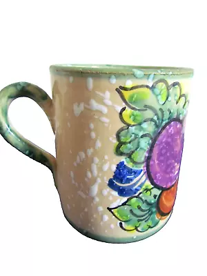 Buy VINTAGE Hand Crafted Floral Design Spanish Pottery Decorative Mug MENORCA • 10£
