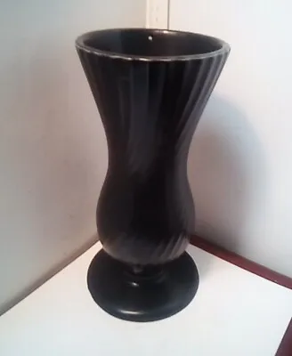 Buy Dartmouth Pottery Vase 221 -  Fluted Design Black  23 Cm Tall • 11£