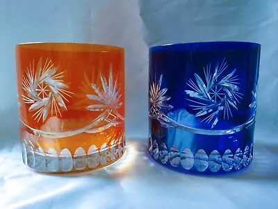 Buy Czech Bohemian Crystal Glass Handmade - Whisky Glass- 2 Pcs, Mix II. • 28.81£