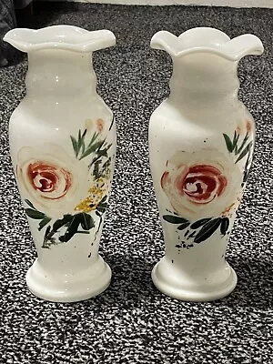 Buy Antique Bristol Glass Vases Opaline Milk Glass Victorian   • 19.99£