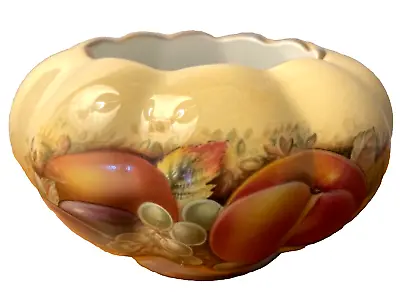 Buy Vintage Aynsley Fine Bone China ORCHARD GOLD Bowl Squash-shape With Fluted Sides • 25£