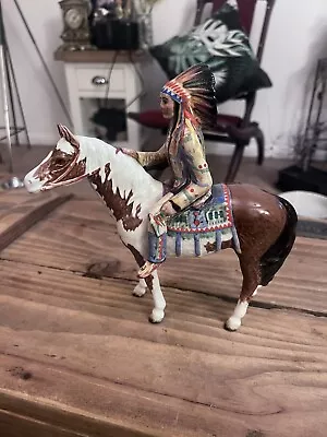 Buy Rare & Mint Beswick Model 1391 Horse Mounted Native North American Indian Chief • 240£