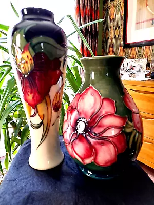 Buy Moorcroft 2pcs Anna Lily (27cm) Nicola Slaney & Anemone(20cm)wm Vases Excon • 235£