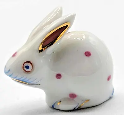 Buy Vintage Miniature Herend Porcelain Bunny Rabbit W/ Hand Painted Pink Dots. 7/8  • 62.43£