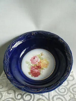 Buy Antique Wood & Son 1894 Floral Flow Blue Round Serving Bowl 24 Cm W X 6.5cm Deep • 4.99£