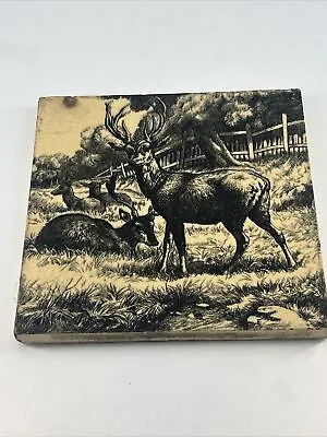 Buy Antique Mintons China Works Tile Deer • 20£