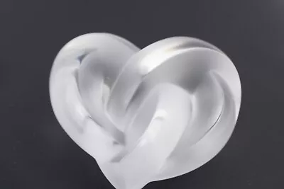 Buy Vintage Lalique France Clear Crystal Heart Entwined Paperweight Art Deco 2 1/2  • 119.88£