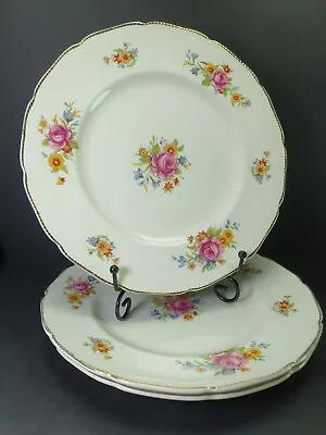 Buy 3x Antique Art Nouveau Ceramic Bone China Dessert Salad Plates 22.5cm Floral • 14£