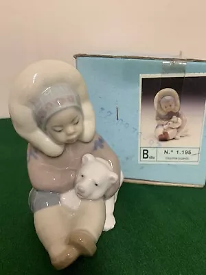 Buy Vintage LLADRO DAISA Eskimo With Polar Bear Cub - Original Box - Handmade Spain • 10£