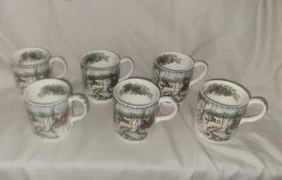 Buy Lot Of 6 Vintage Johnson Brothers Holiday Coffee Cups Mugs Christmas C/a 90's #2 • 48.02£